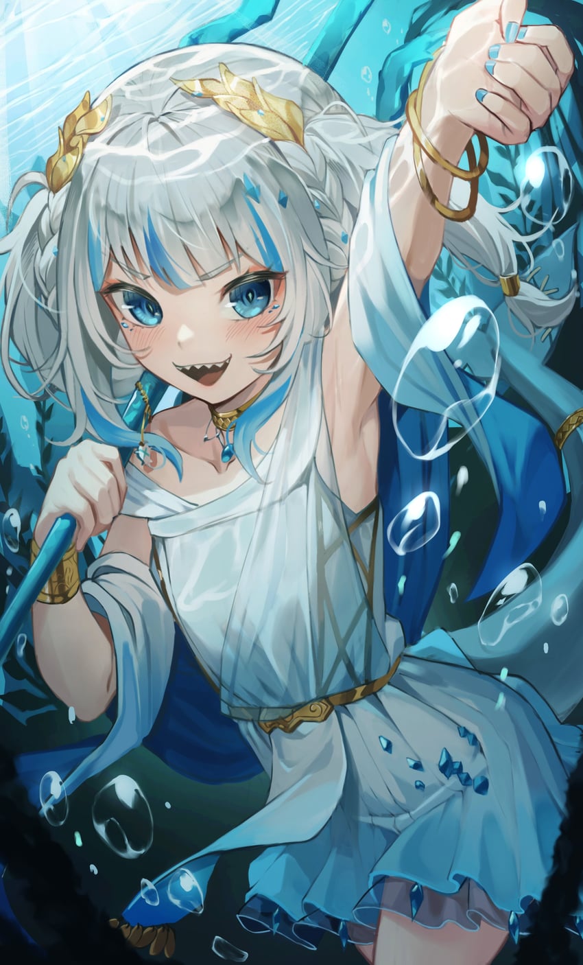 gawr gura (hololive and 1 more) drawn by netural