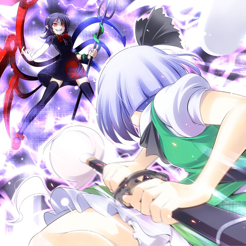 konpaku youmu and houjuu nue (touhou) drawn by kiku_hitomoji