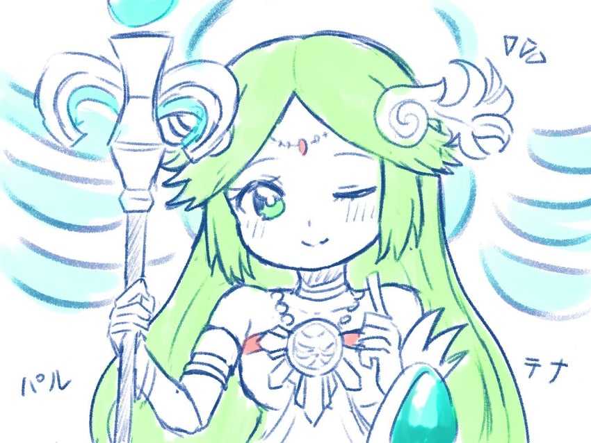 palutena (kid icarus and 1 more) drawn by waffuum