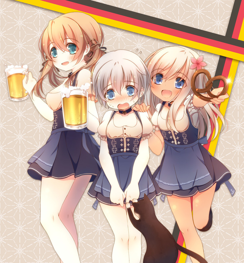 prinz eugen, ro-500, z1 leberecht maass, and unsinkable sam (kantai collection) drawn by anju_(mocomocousagi)