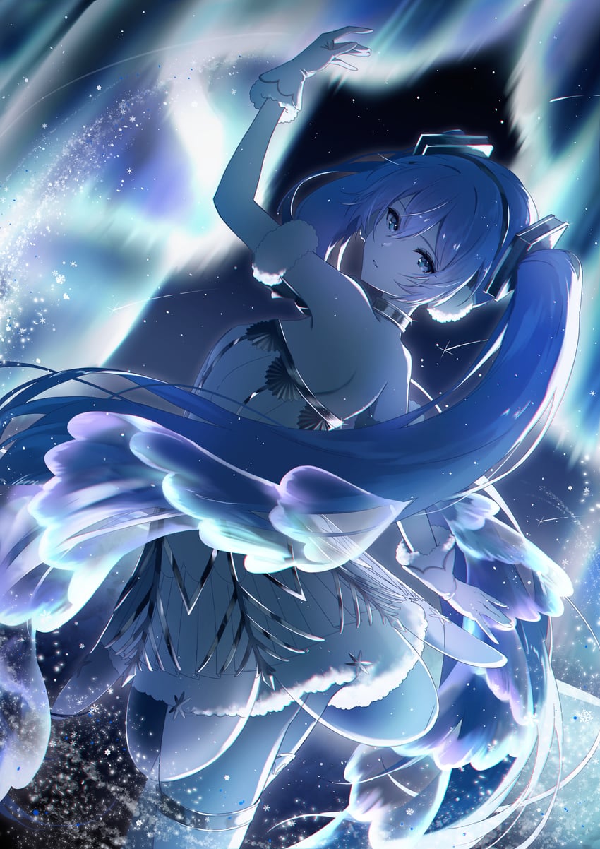 hatsune miku and gramophone miku (vocaloid and 1 more) drawn by awai_uta
