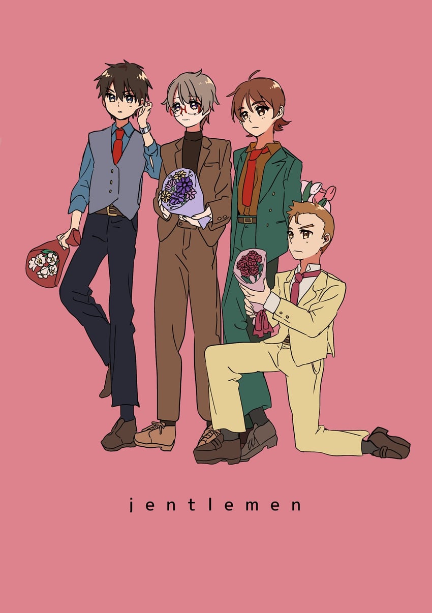toyama satoru, shinada takumi, sagara seiji, and chinen daisuke (precure and 4 more) drawn by sekiguchi_(mitemite_mitene)