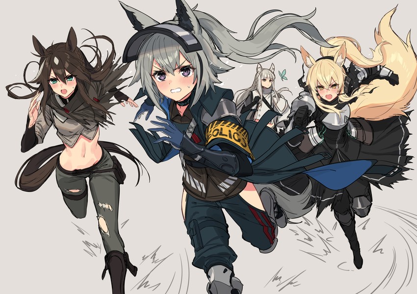 platinum, nearl, grani, and meteor (arknights and 1 more) drawn by sigm@