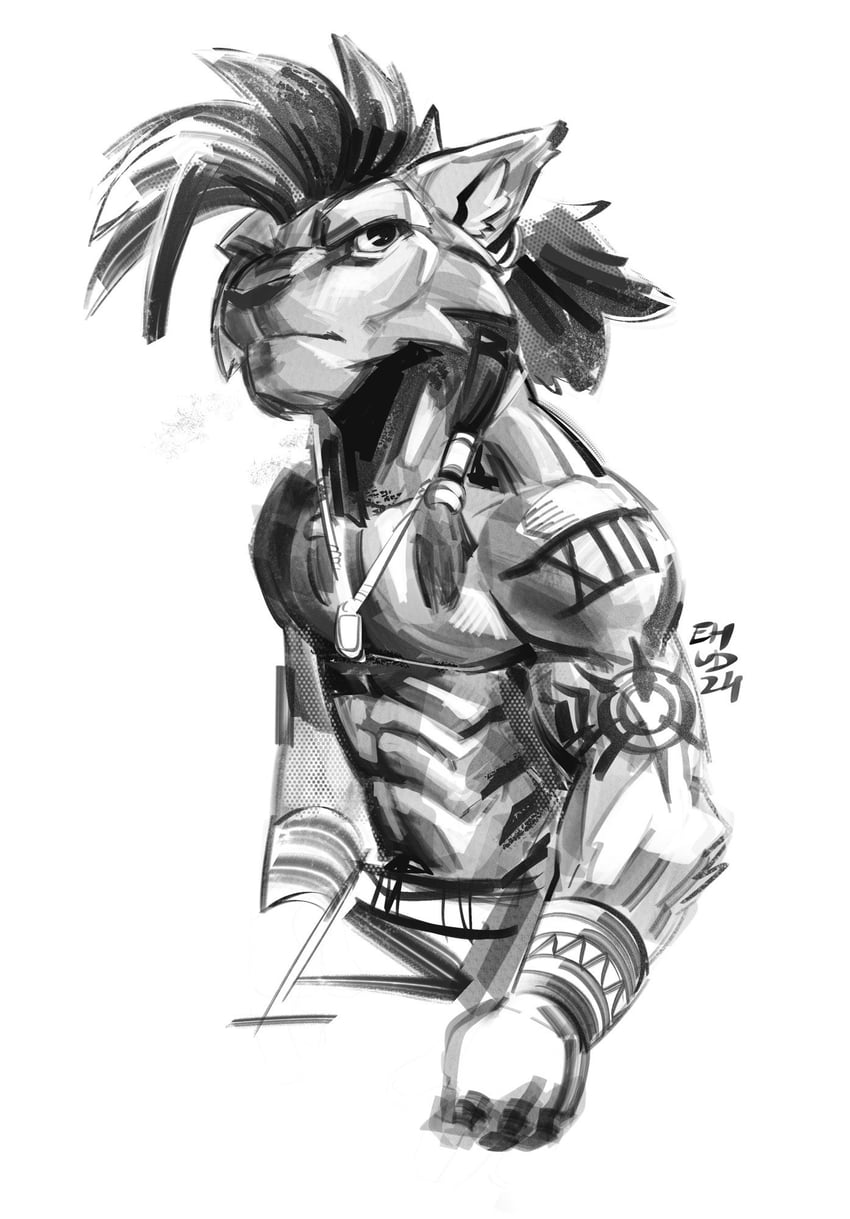 red xiii (final fantasy and 1 more) drawn by artofkurzweil