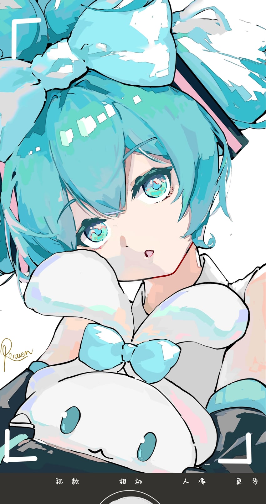 hatsune miku, cinnamoroll, and cinnamiku (vocaloid and 2 more) drawn by mala_tutou