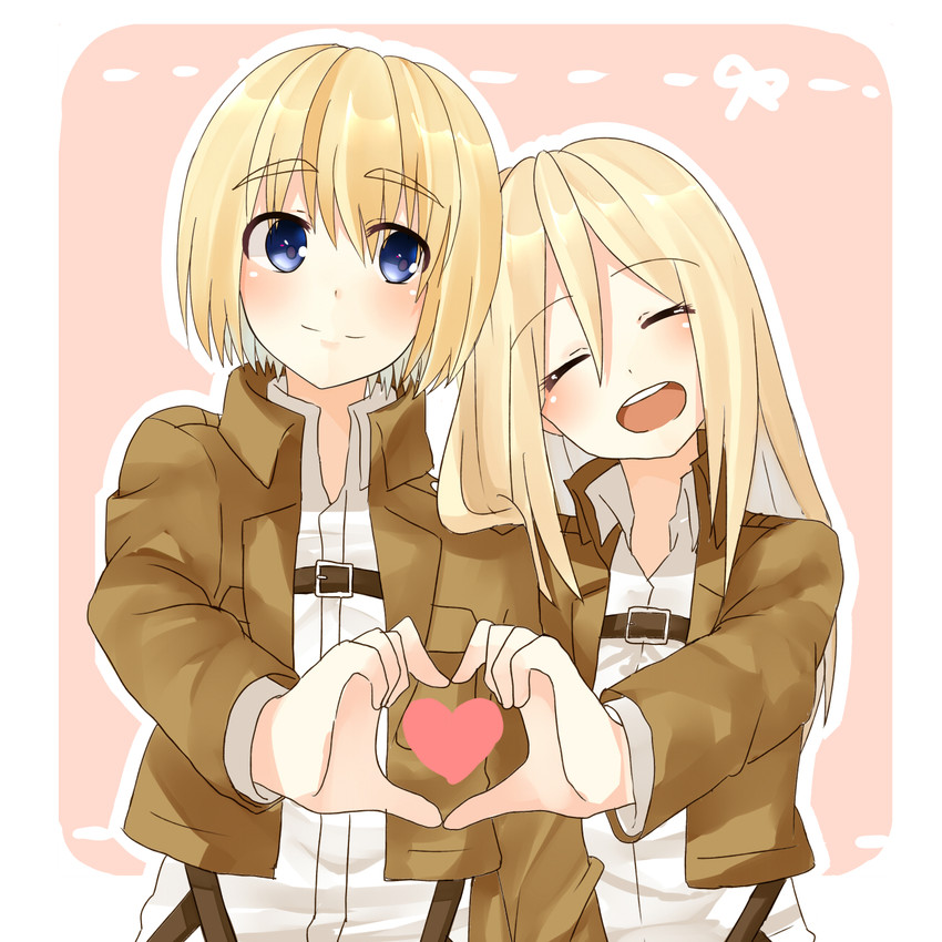 krista lenz and armin arlert (shingeki no kyojin) drawn by shun-syun