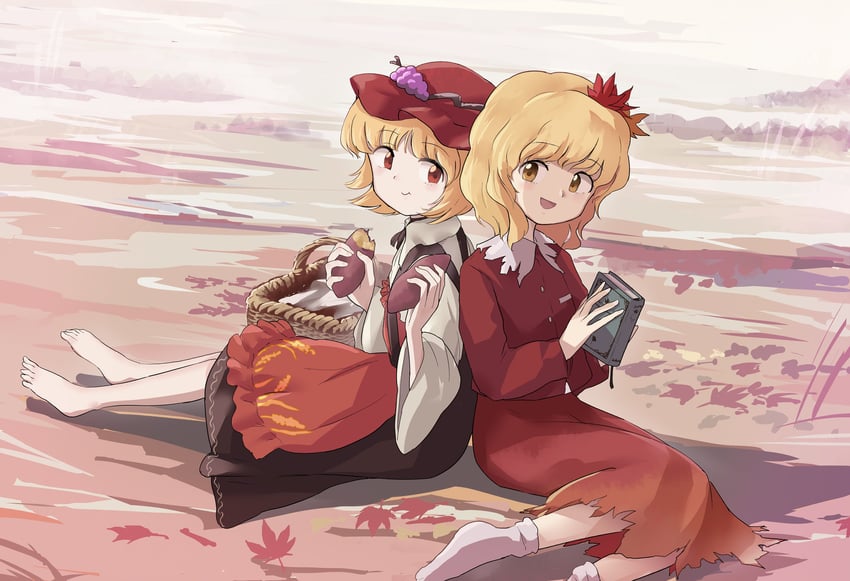 aki minoriko and aki shizuha (touhou) drawn by street_dog