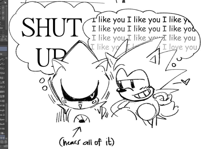 metal sonic and classic sonic (sonic and 1 more) drawn by fishsoof