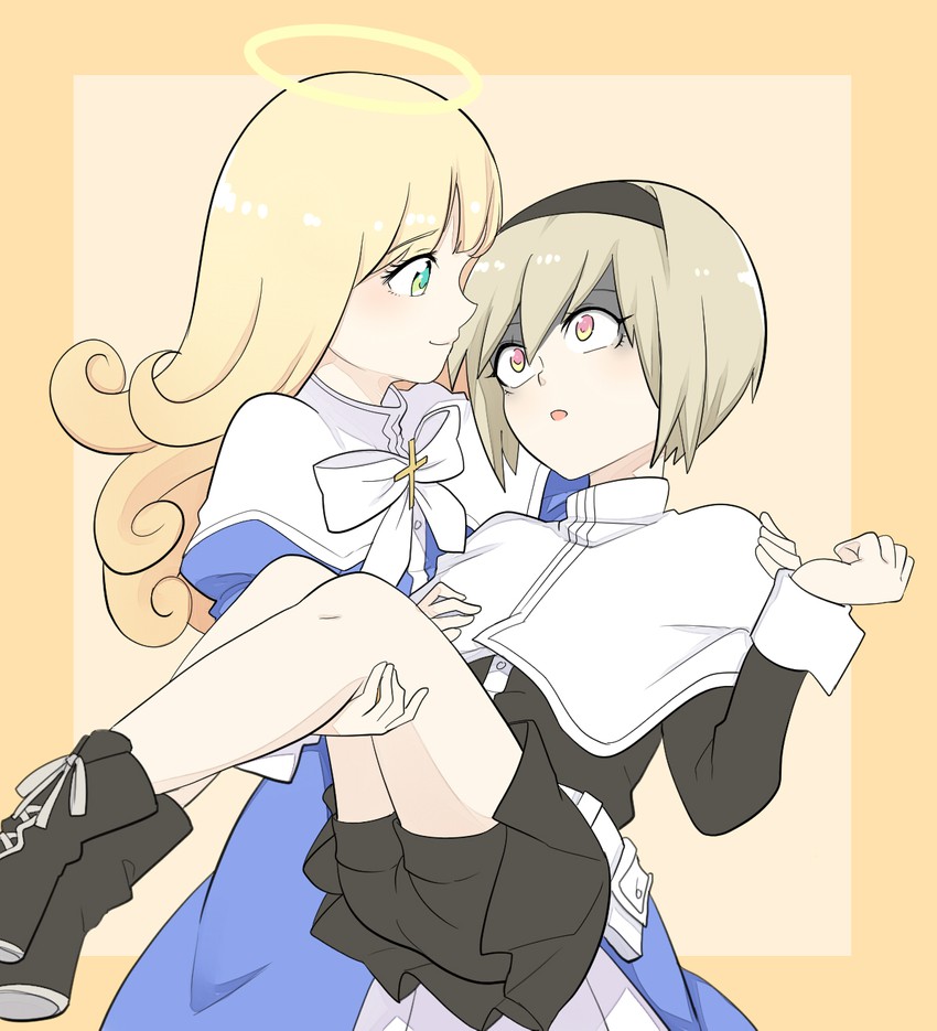pekora and poporon (jashin-chan dropkick) drawn by tetsumoru