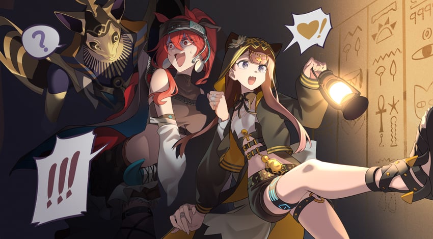 pepe, narantuya, and zubayr (arknights) drawn by liang_chan_xing_make_tu