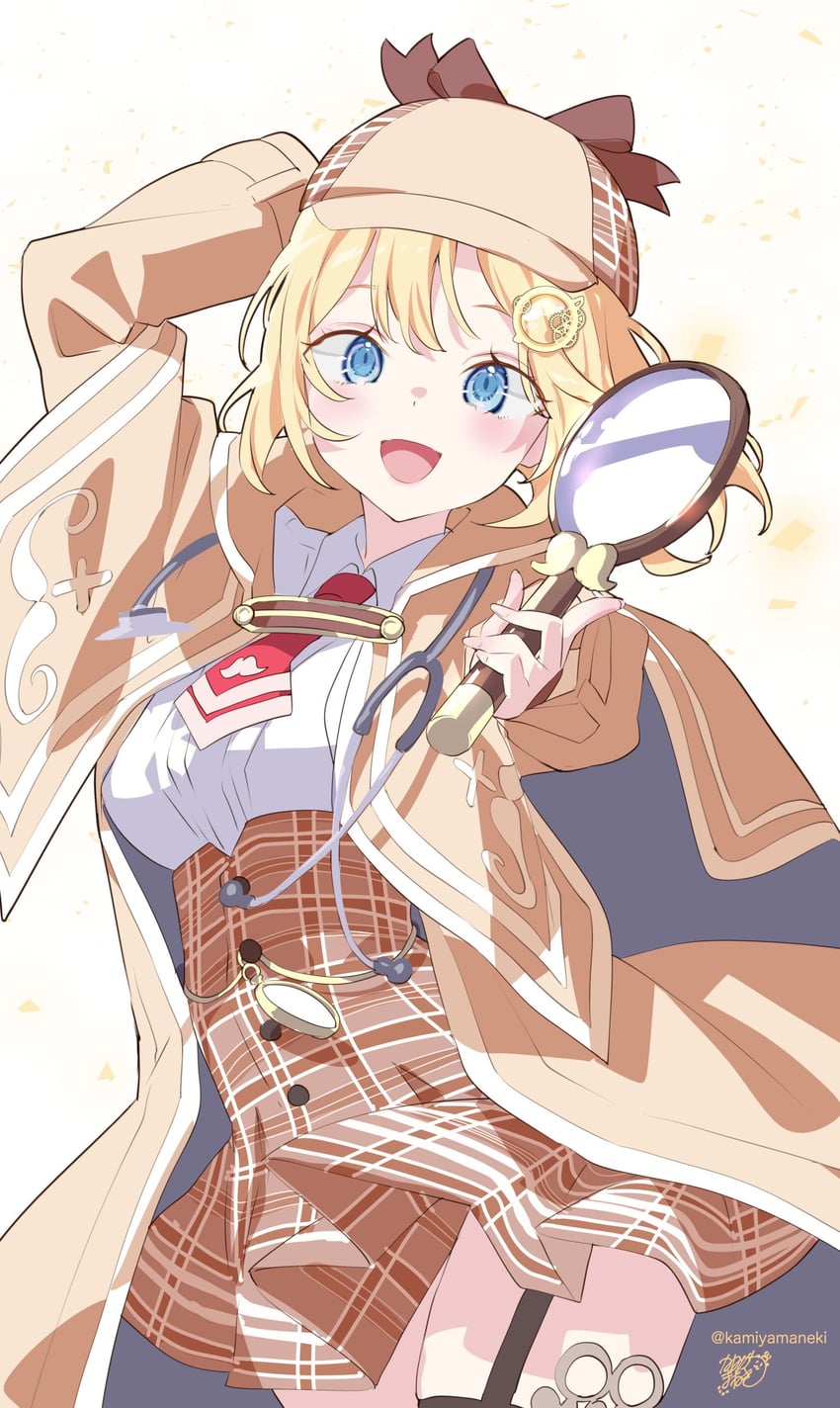 watson amelia (hololive and 1 more) drawn by kamiya_maneki