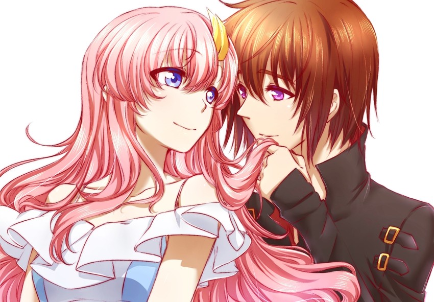 lacus clyne and kira yamato (gundam and 2 more) drawn by morihaw