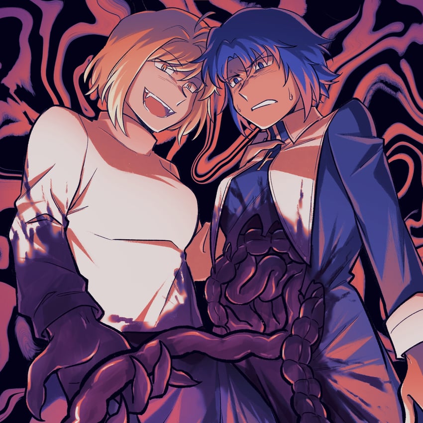 arcueid brunestud, ciel, and red arcueid (tsukihime and 1 more) drawn by okinobus