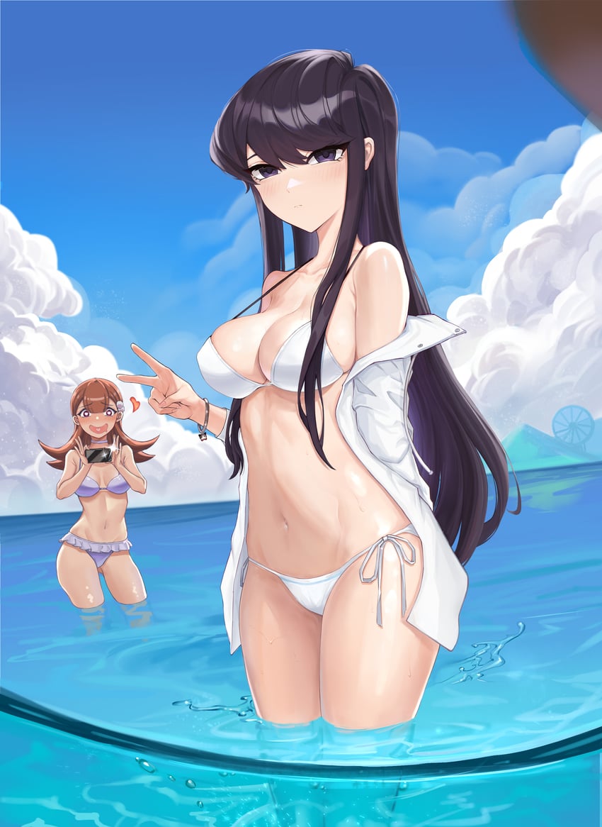 komi shouko and yamai ren (komi-san wa komyushou desu) drawn by wish-tf