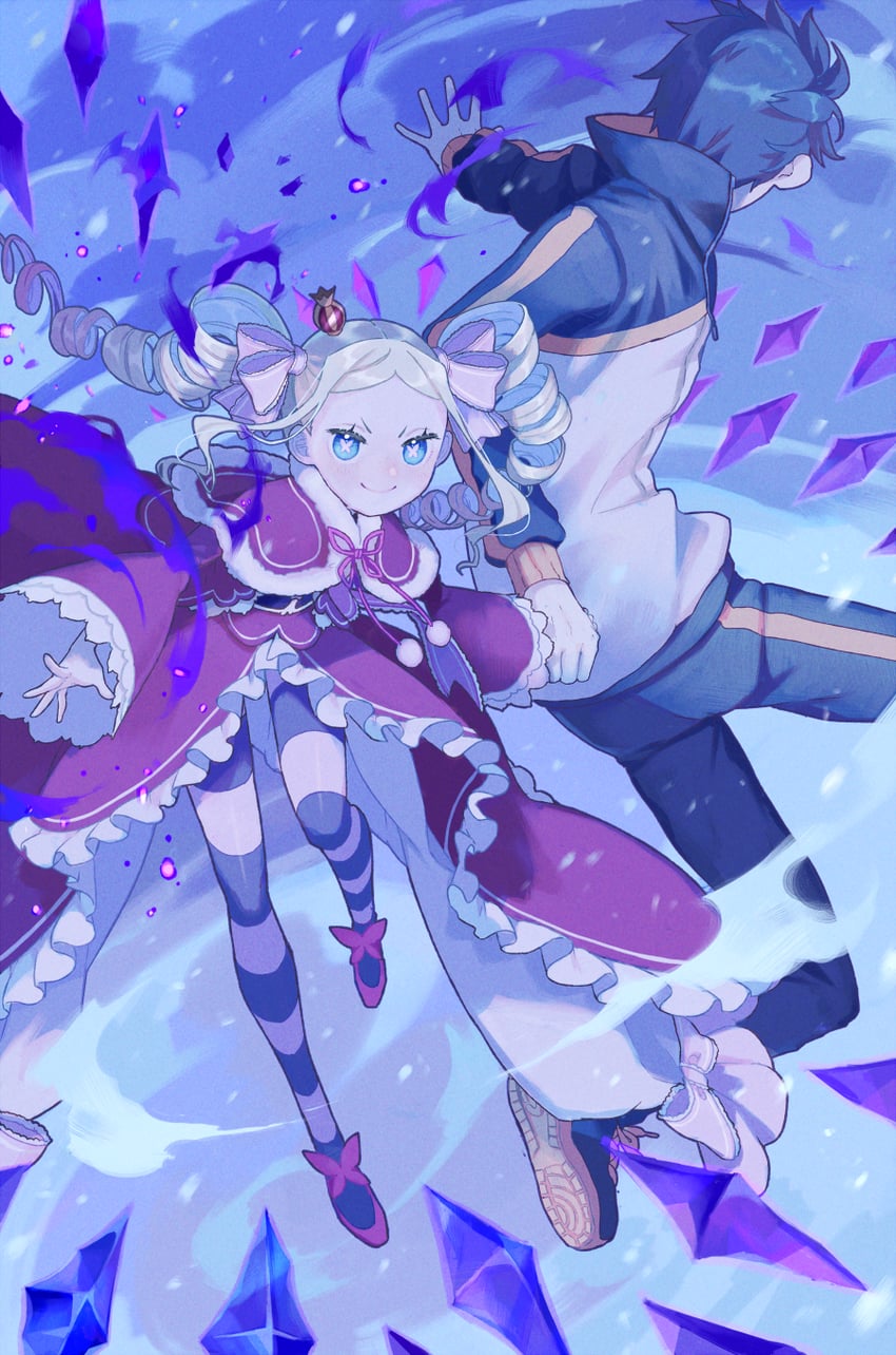 natsuki subaru and beatrice (re:zero kara hajimeru isekai seikatsu) drawn by parupin