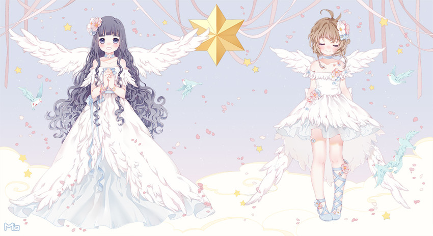 kinomoto sakura and daidouji tomoyo (cardcaptor sakura) drawn by mia0309