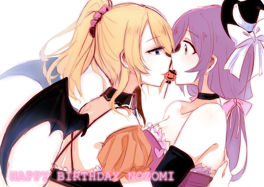 tojo nozomi and ayase eli (love live! and 2 more) drawn by dfc_(ren.)