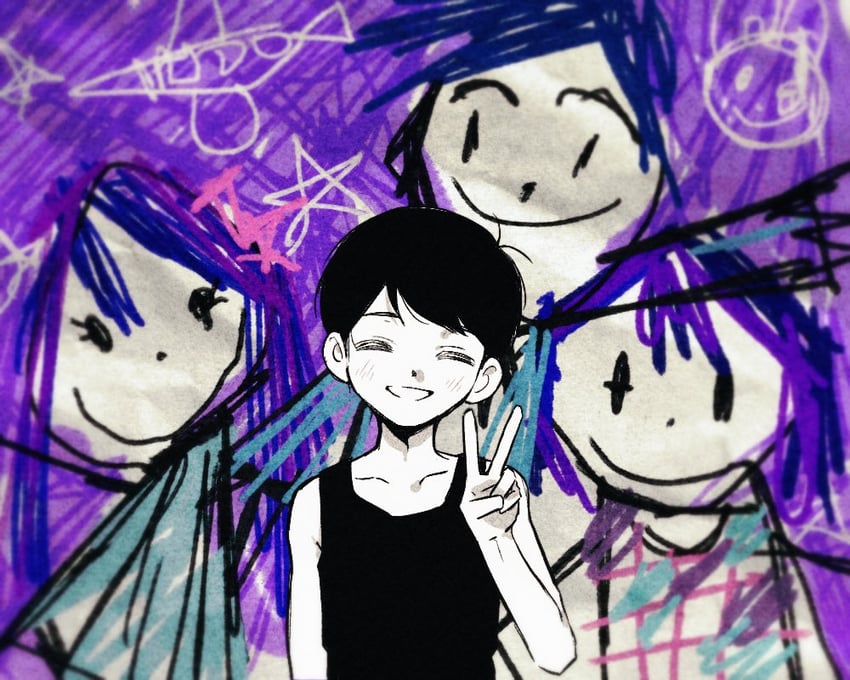 omori, aubrey, kel, and hero (omori) drawn by bac0n_pancakes