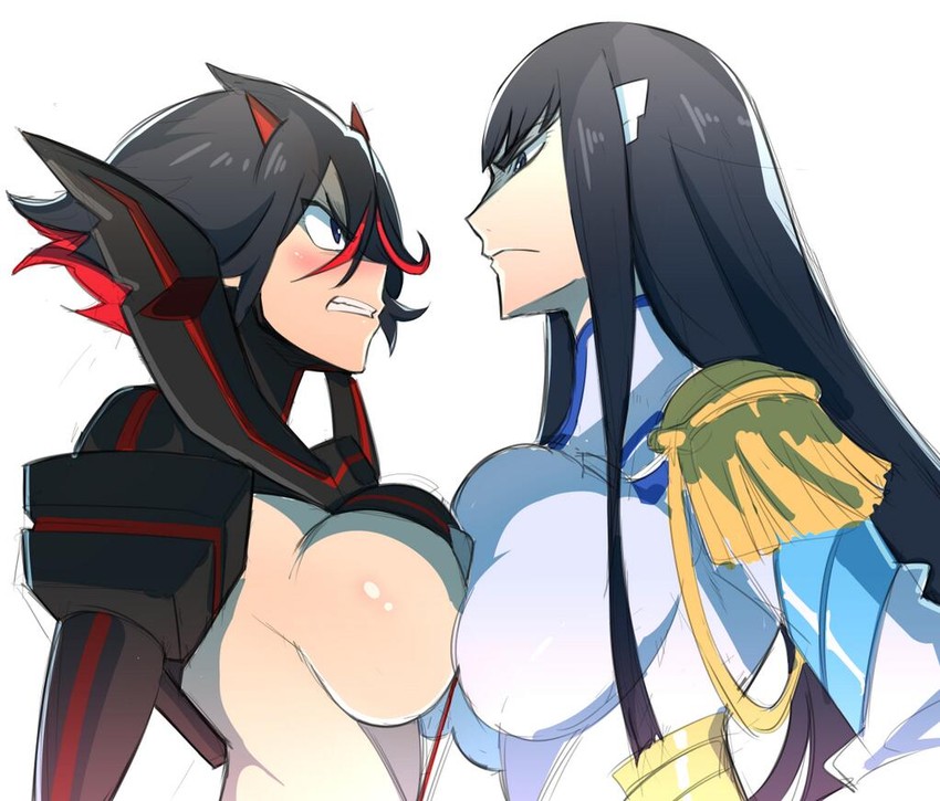 matoi ryuuko, kiryuuin satsuki, and junketsu (kill la kill) drawn by nuezou