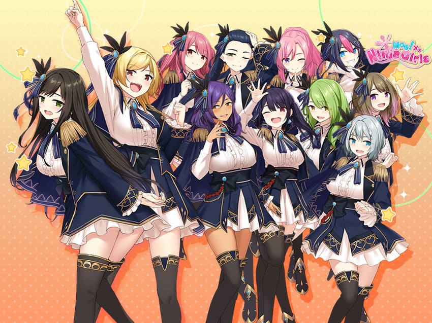 saion-ji enju, hanao akari, momochi myu, machiyuki ricka, yomoda tengge, and 6 more (moe! ninja girls)