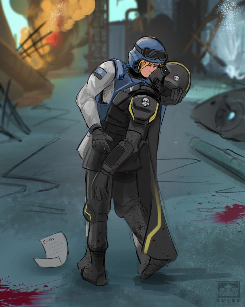 helldiver and seaf soldier (helldivers and 1 more) drawn by ony01
