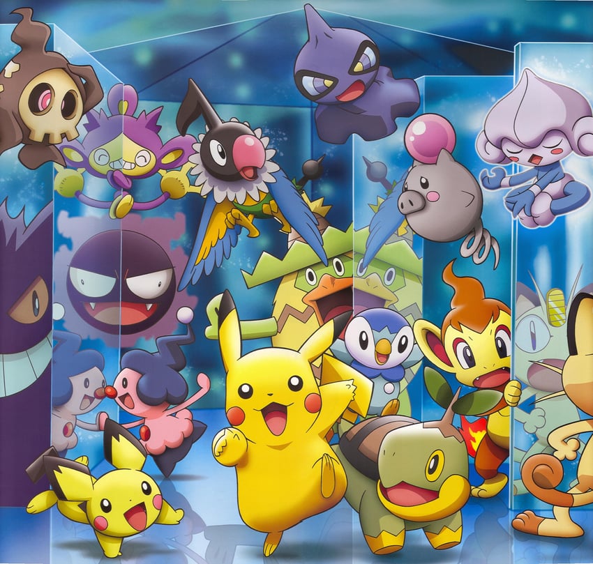 pikachu, piplup, gengar, meowth, pichu, and 11 more (pokemon)
