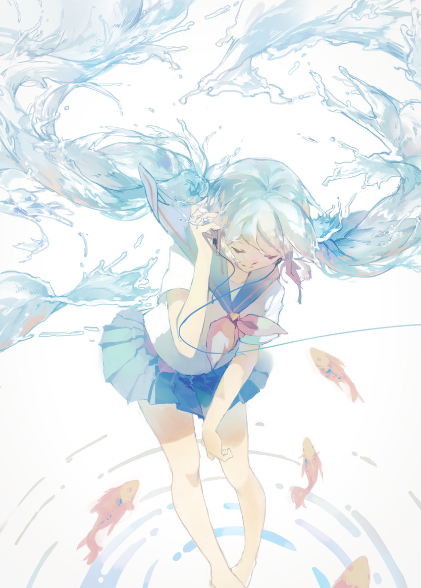 hatsune miku and bottle miku (vocaloid) drawn by spencer_sais
