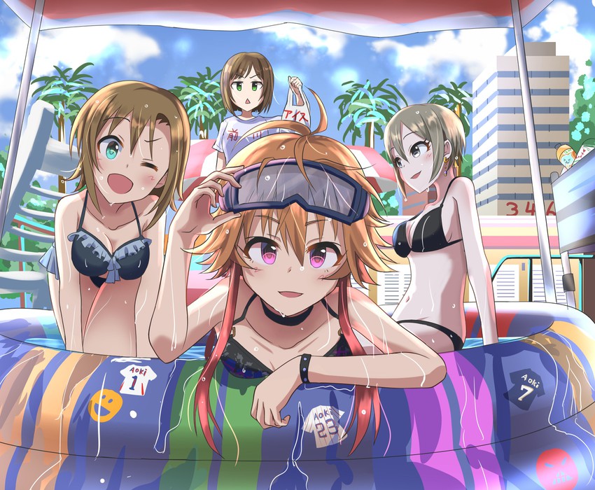 maekawa miku, shiomi syuko, ninomiya asuka, and tada riina (idolmaster and 1 more) drawn by haruki_(haruki678)