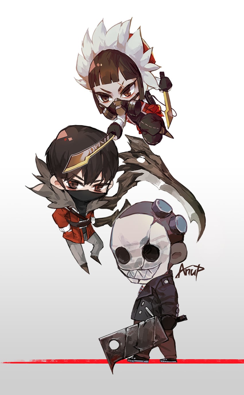 taein, naoki, and mccullin (project moon and 1 more) drawn by anupatten