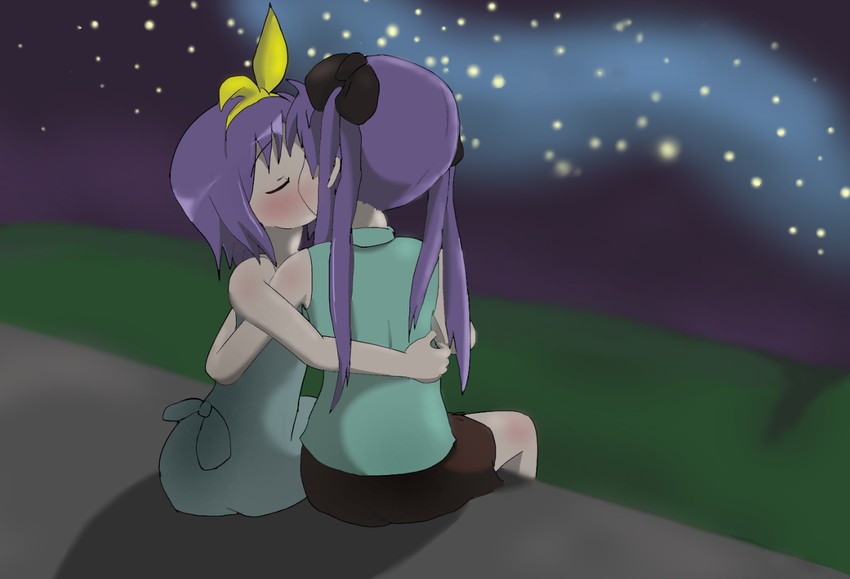 hiiragi kagami and hiiragi tsukasa (lucky star) drawn by otoshian