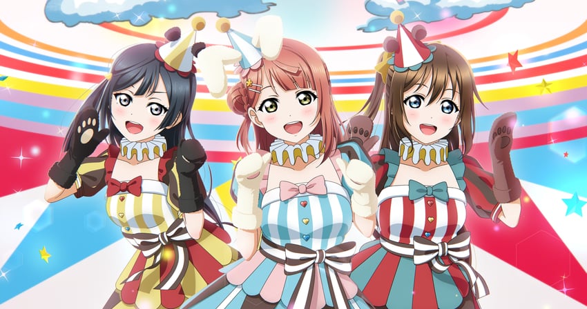 yuki setsuna, uehara ayumu, and osaka shizuku (love live! and 1 more) drawn by mint_limes