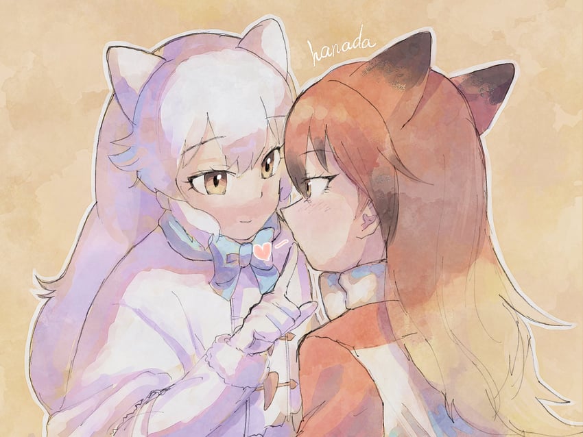 arctic fox and red fox (kemono friends) drawn by hanada_(cobalt003)