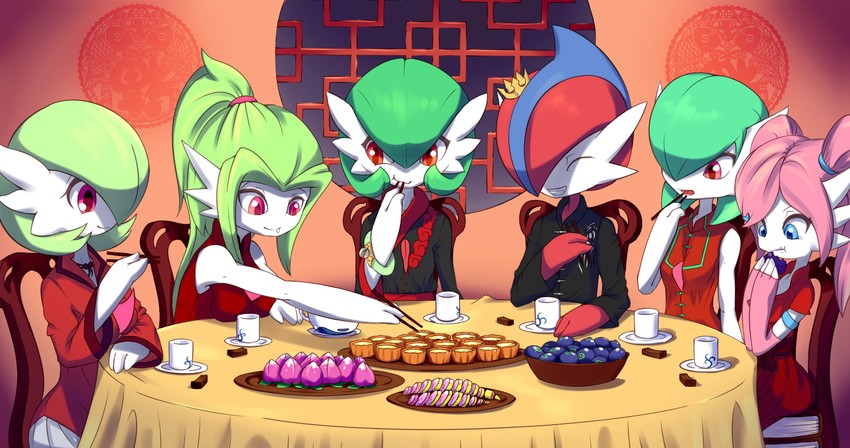 gardevoir and gallade (pokemon) drawn by junjie-oyan