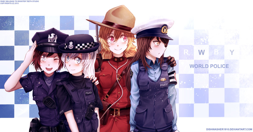 ruby rose, weiss schnee, yang xiao long, and blake belladonna (rwby and 1 more) drawn by dishwasher1910