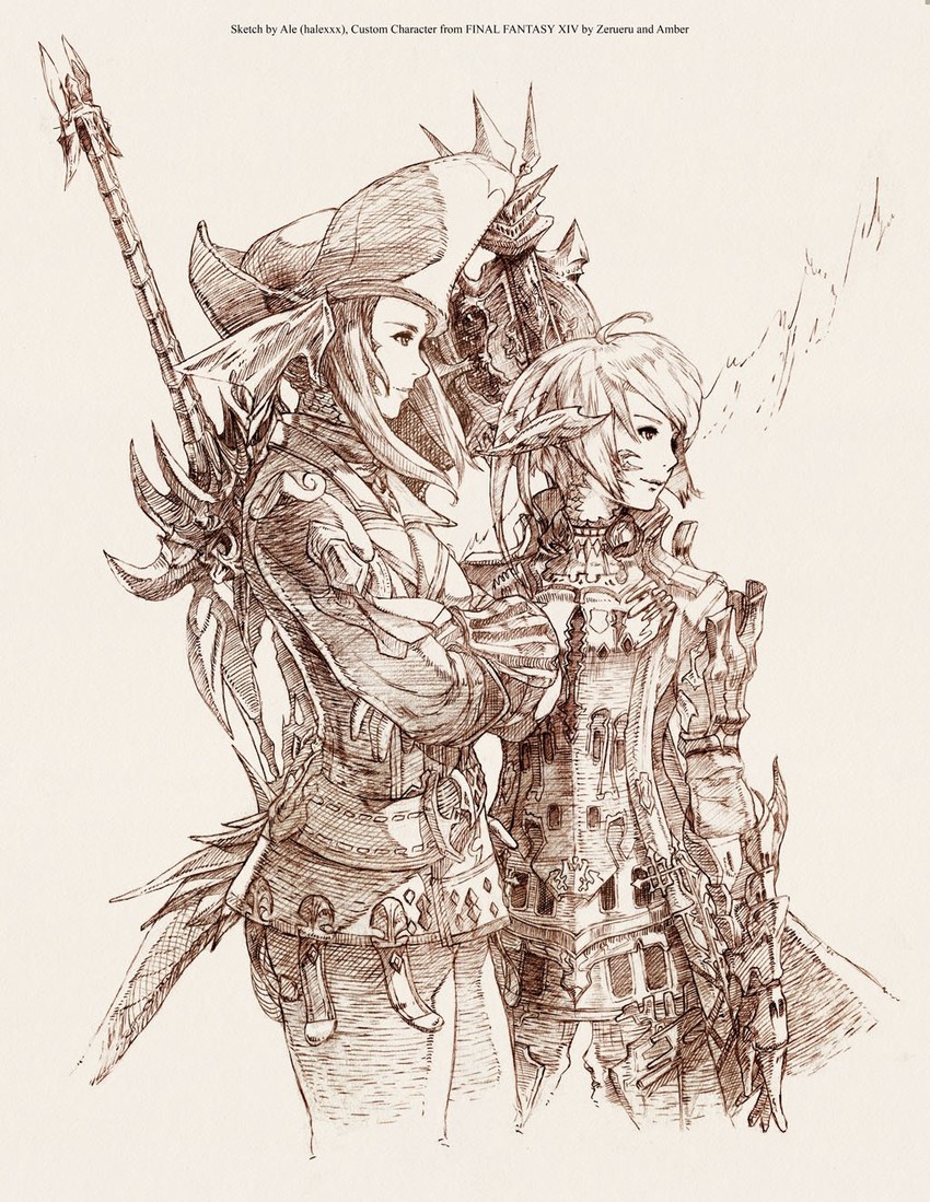 warrior of light and dark knight (final fantasy and 1 more) drawn by ale_(ale_halexxx)