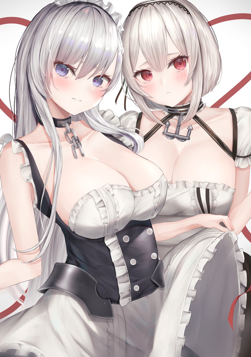 belfast and sirius (azur lane) drawn by mo_(mainiti_omoti)