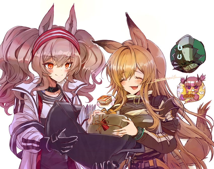 angelina, ceobe, lava, and cannot goodenough (arknights) drawn by alansmi4