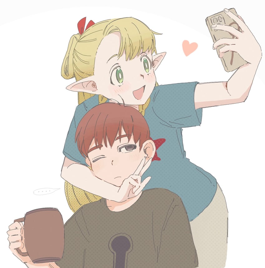 marcille donato and chilchuck tims (dungeon meshi) drawn by senawxoxo03