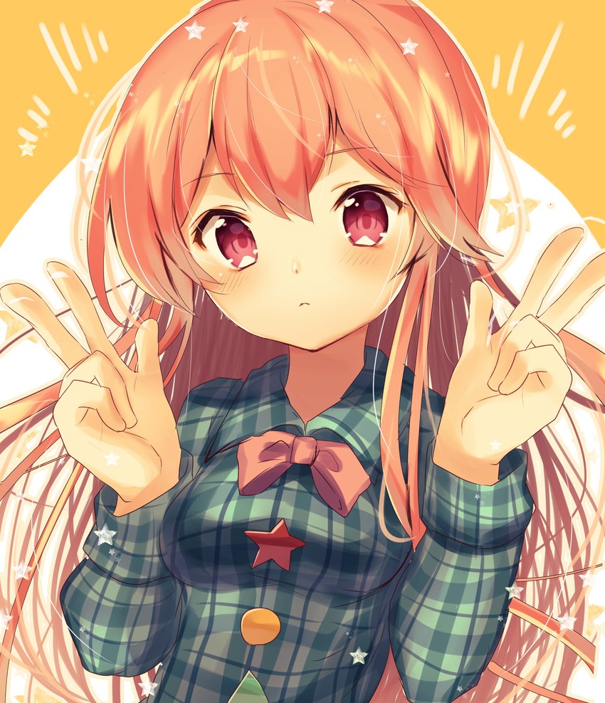 hata no kokoro (touhou) drawn by nenobi_(nenorium)