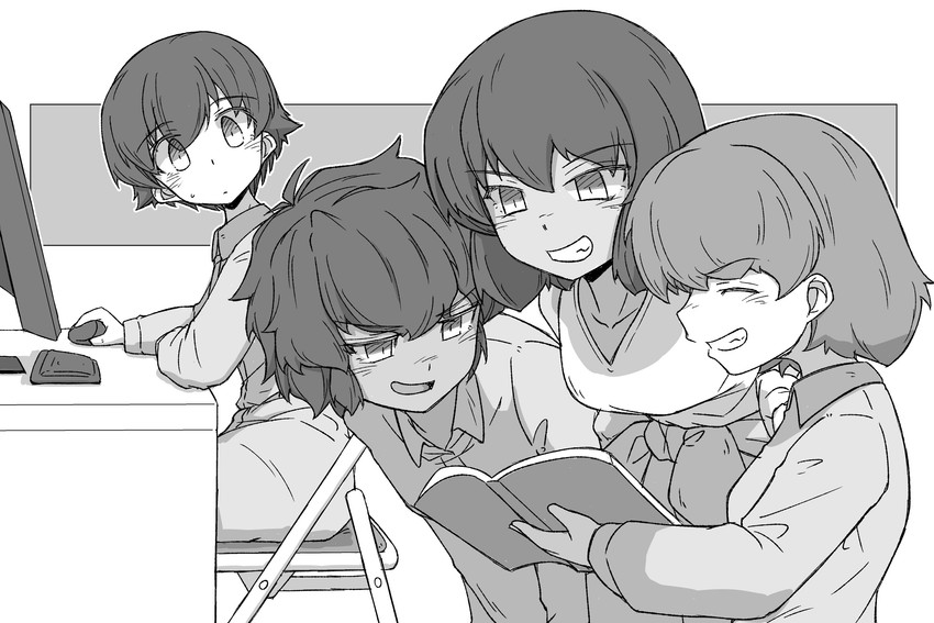 hoshino, nakajima, tsuchiya, and suzuki (girls und panzer) drawn by renshiu