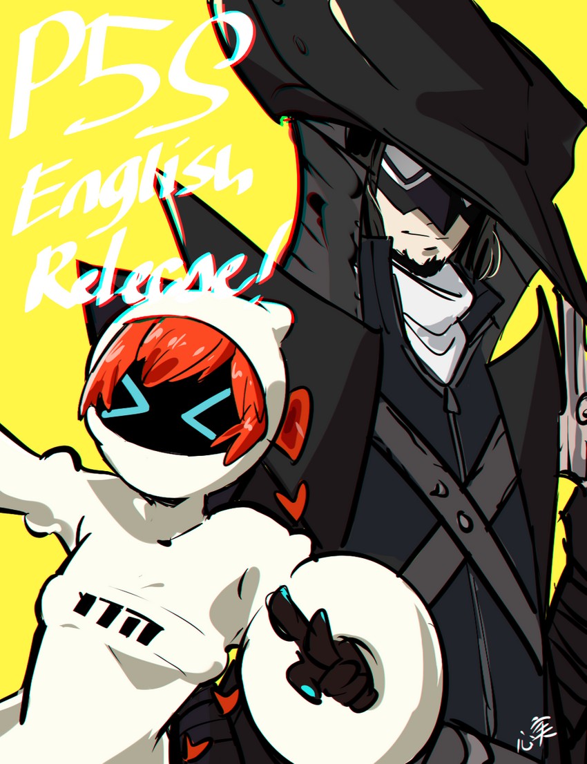 sophia and hasegawa zenkichi (persona and 2 more) drawn by kokomi_(aniesuakkaman)