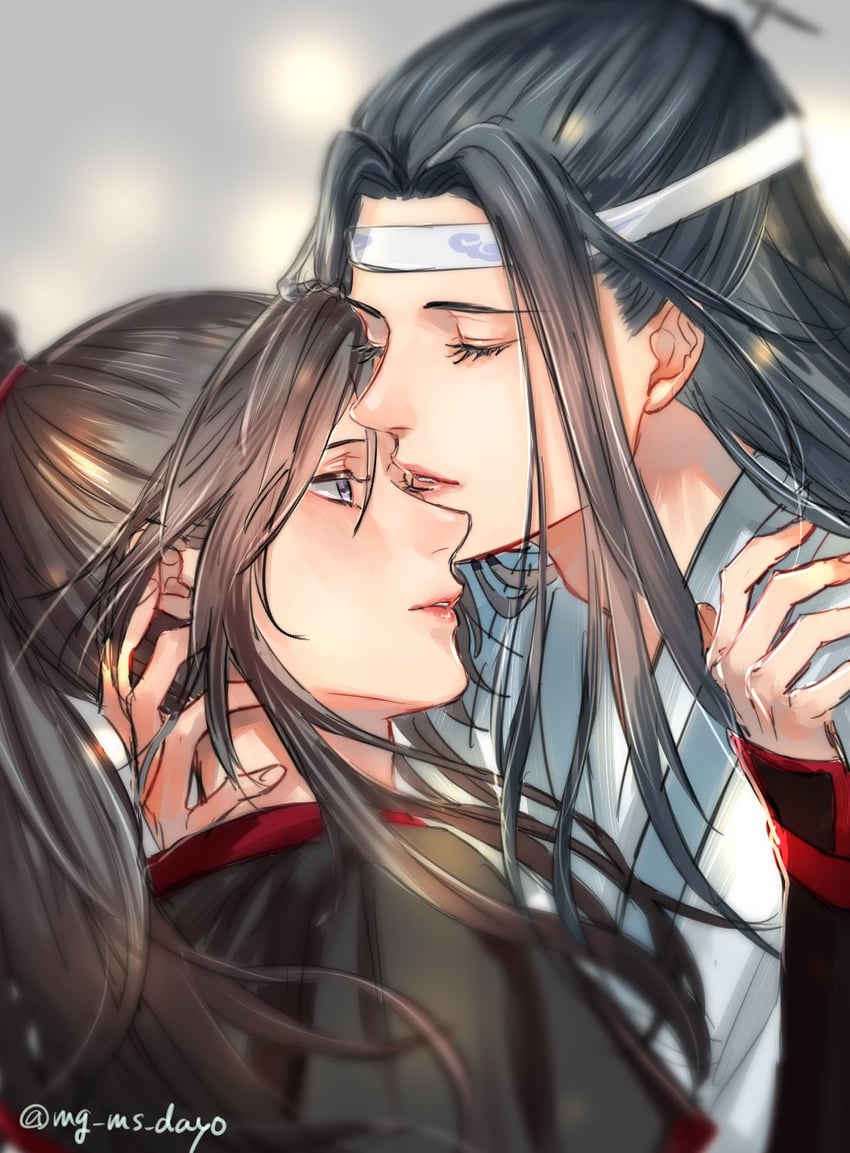 wei wuxian and lan wangji (modao zushi) drawn by mg_ms_dayo