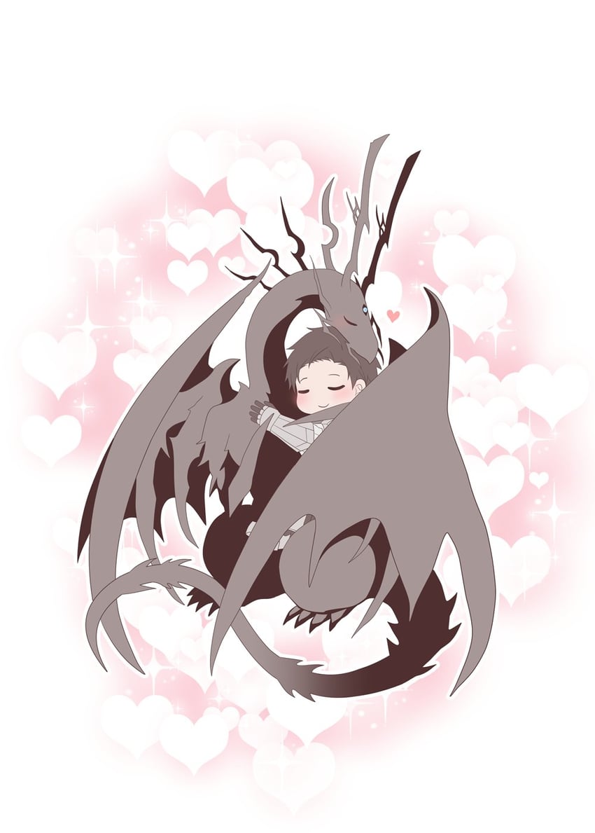 dion lesage, terrence, and bahamut (final fantasy and 1 more) drawn by megubiru