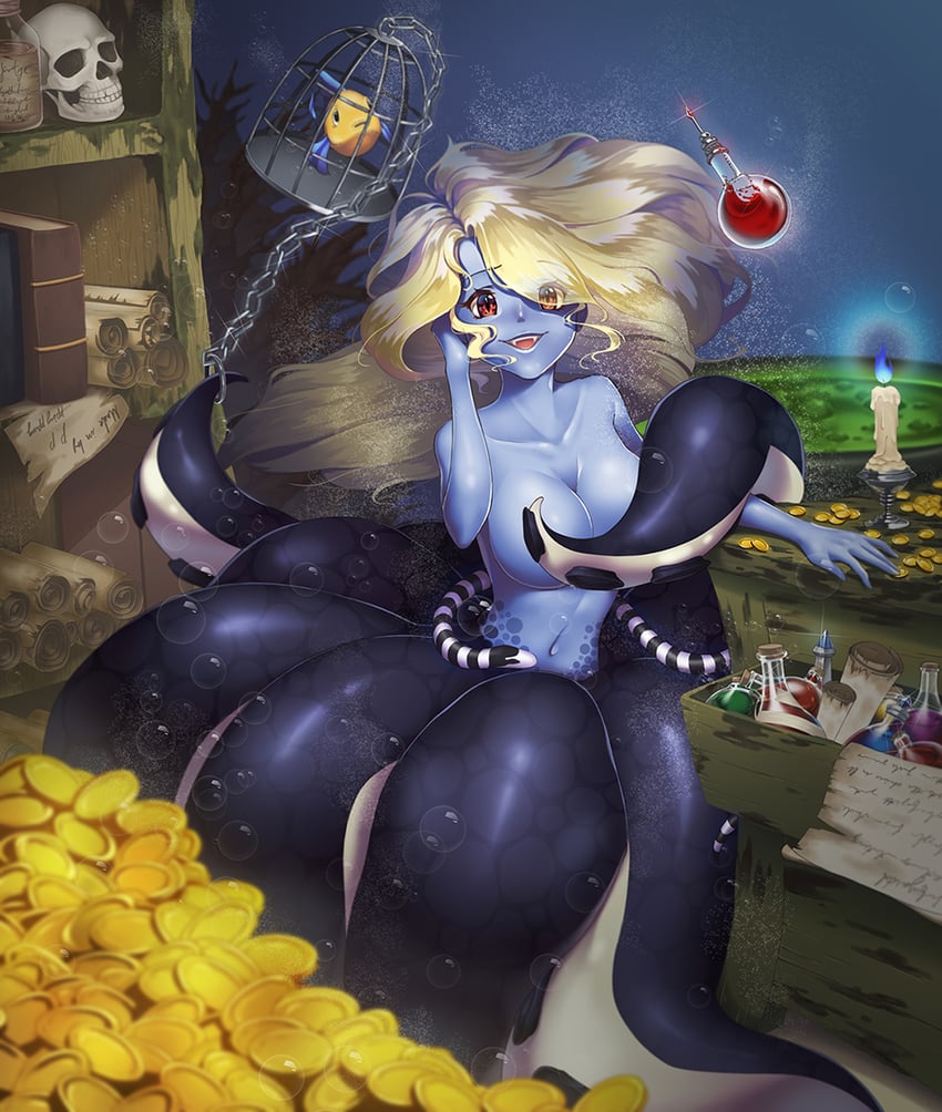 flounder and ursula (the little mermaid) drawn by p.p_(operson_nangko)