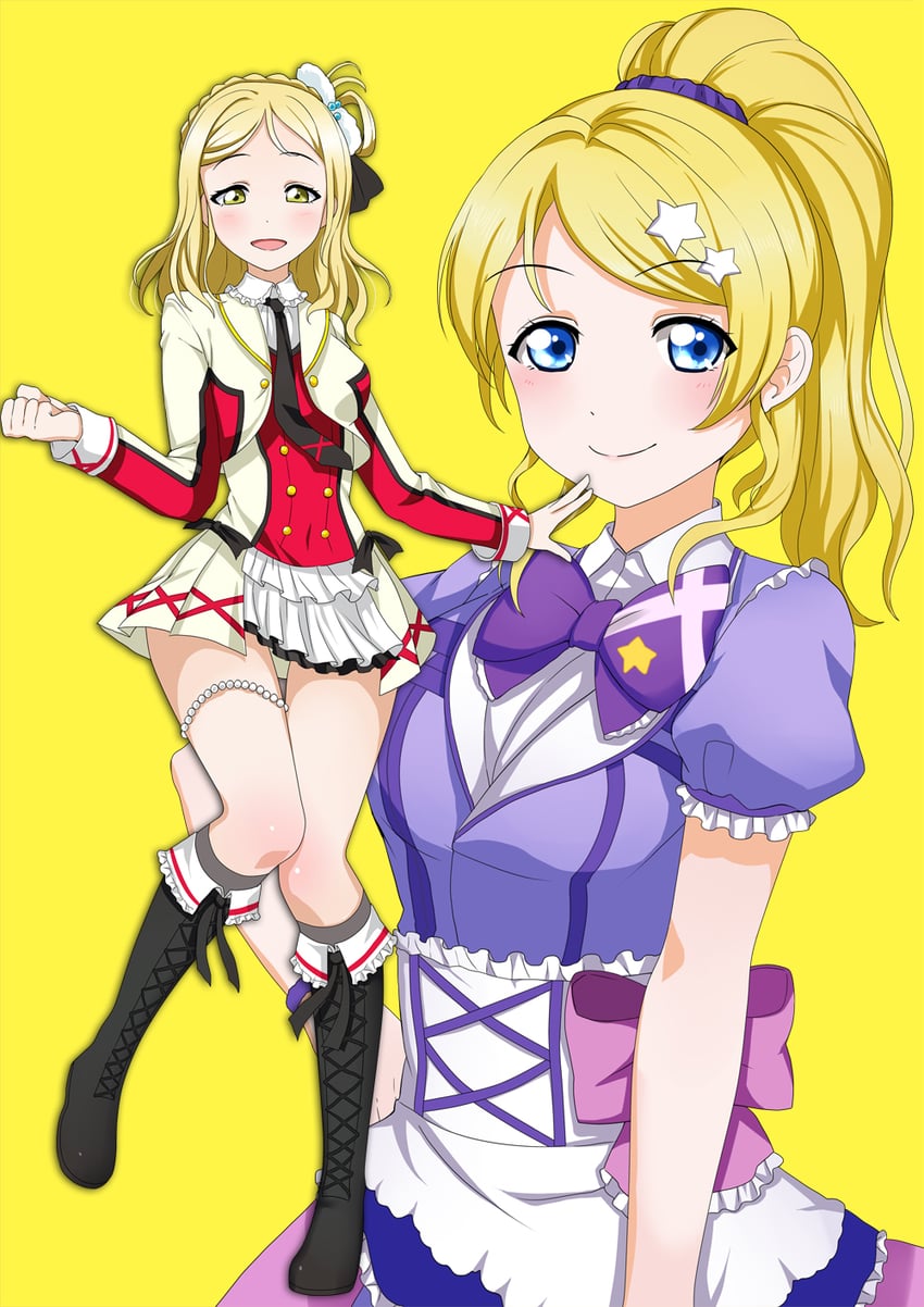 ayase eli and ohara mari (love live! and 2 more) drawn by greetload