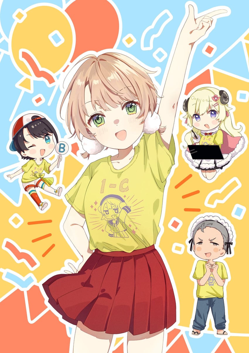 oozora subaru, tsunomaki watame, shigure ui, and maimoto keisuke (hololive and 2 more) drawn by nobori_yuzu
