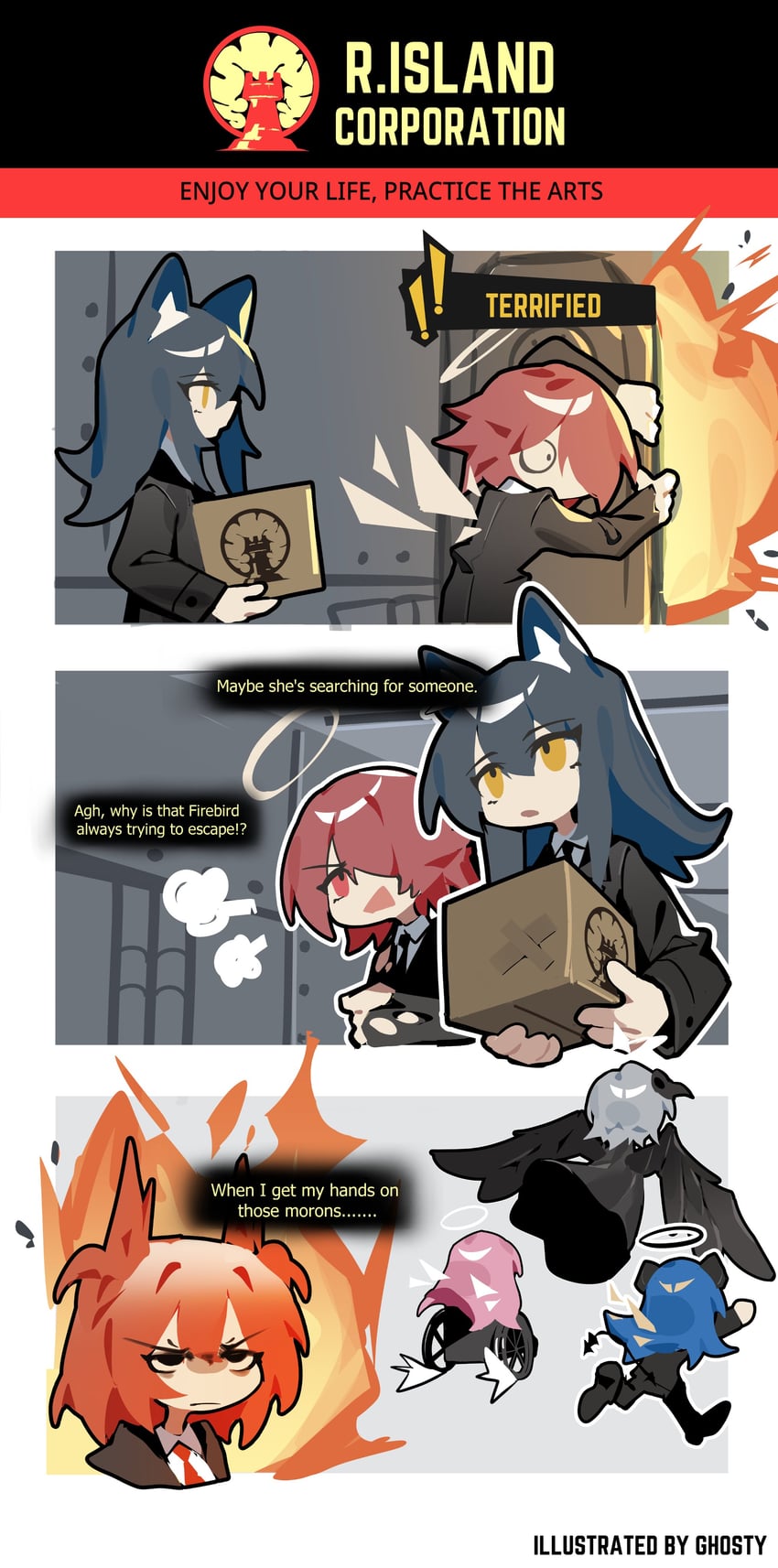 texas, exusiai, mostima, fiammetta, lemuen, and 2 more (arknights and 2 more) drawn by ghost_(tama)