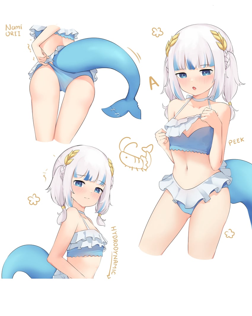 gawr gura (hololive and 1 more) drawn by namiorii