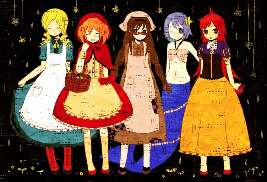 akemi homura, kaname madoka, miki sayaka, sakura kyoko, tomoe mami, and 5 more (original and 6 more) drawn by nomiya_(no_38)