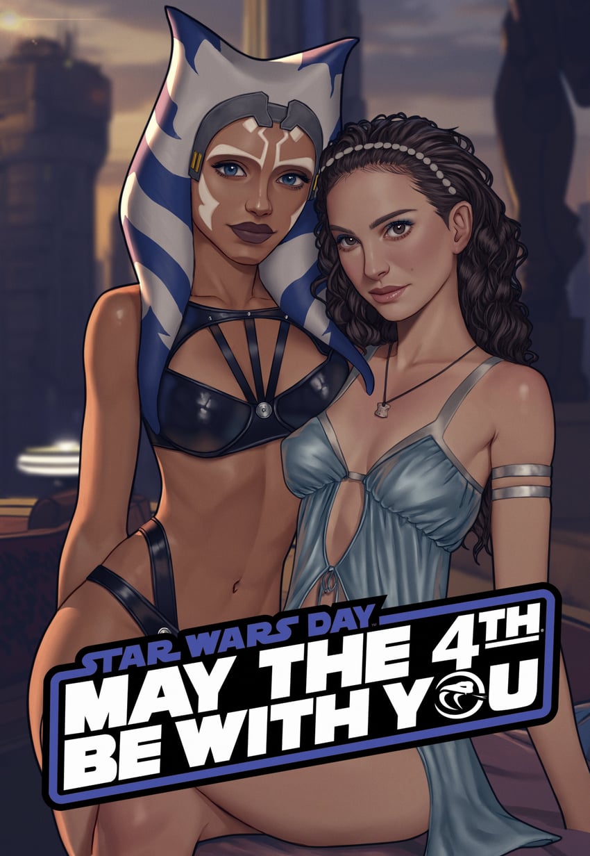 ahsoka tano and padme amidala (star wars) drawn by viiperart